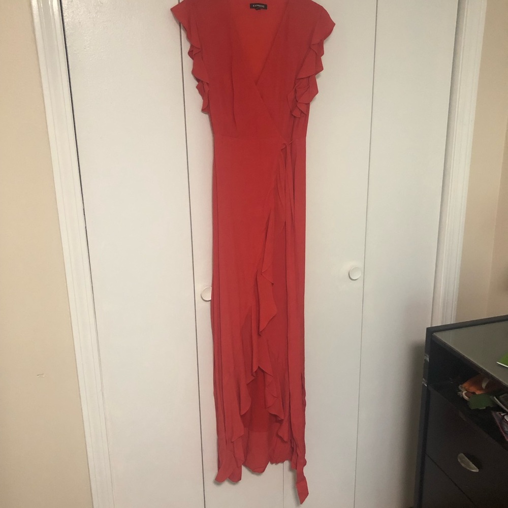 Express Ruffle Wrap Maxi Dress - Picture 2 of 4